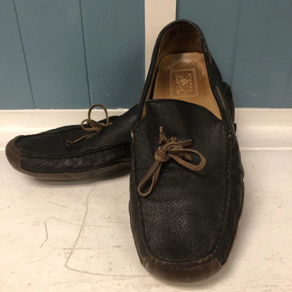 Mens SPERRY GOLD CUP Top Sider BROWN LEATHER Driving‎ LOAFER Shoes Sz 13